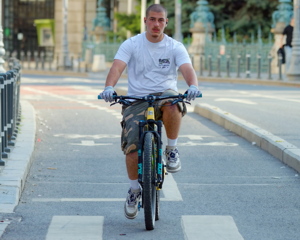 Man riding a bicycle